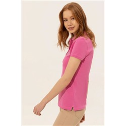 Kadın Pembe Basic Polo Yaka Tişört