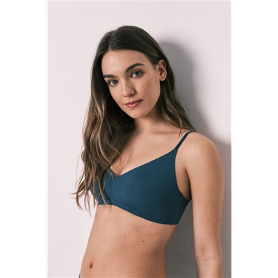 Top triangular liso clean cut azul