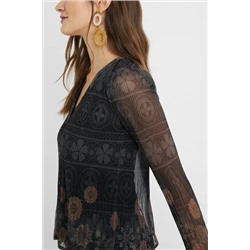 Camisa plisada mandalas