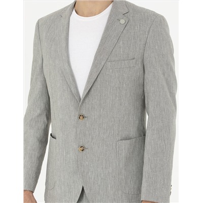 Açık Yeşil Ex. Slim Fit Keten Karışımlı Ceket