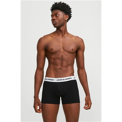 Jack & Jones Erkek Logolu Beli Lastikli 5'li Boxer Paketi - Solid