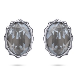 Пусеты Сияние (кристаллы SW дымчато-серые; покрытие родий), Есть комплект