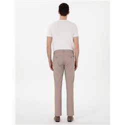Koyu Bej Slim Fit Beli Lastikli Kanvas Pantolon