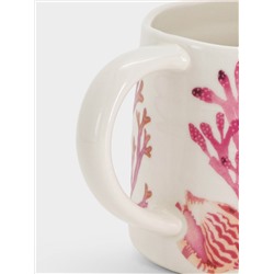 Кружка, 380 мл, фарфор P, белая/розовая, Морская жизнь, Ocean Life