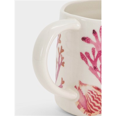 Кружка, 380 мл, фарфор P, белая/розовая, Морская жизнь, Ocean Life