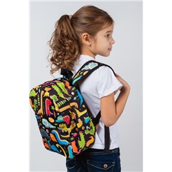 Рюкзак Малыш Динозавры черный фон