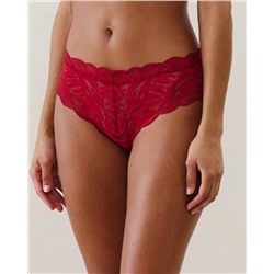 Braguita brasileña de encaje en rojo