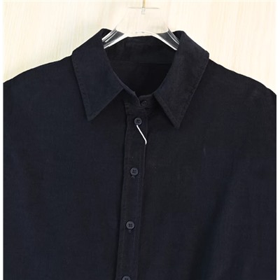 Модная синяя вельветовая рубашка КО*С