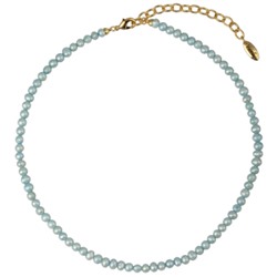 Колье (жемчуг голубой 5мм; покрытие золото) 38-45см
