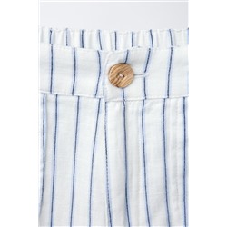 STRIPED LINEN BLEND TROUSERS