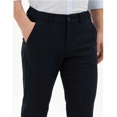 Lacivert Slim Fit Kanvas Pantolon