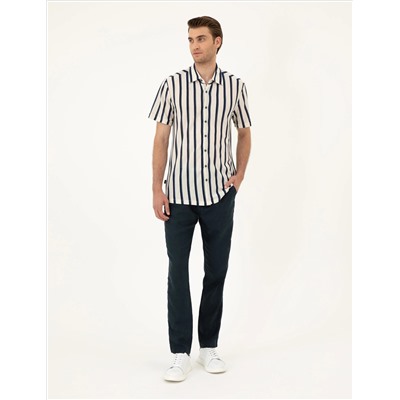 Bej Slim Fit Örme Gömlek