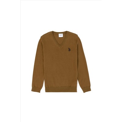 Erkek Çocuk Açık Haki Basic Kazak