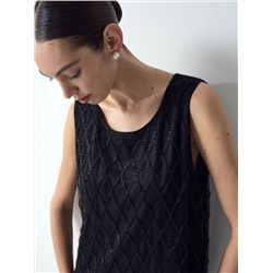 Платье мини с бисером, PL1616/glasperle