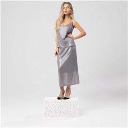 Юбка с пайетками на подкладе, Сияние гламура (royal silver)