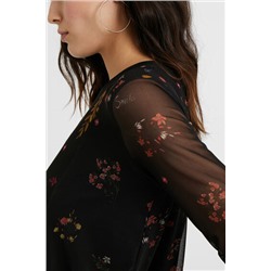 Camiseta flores mangas tul