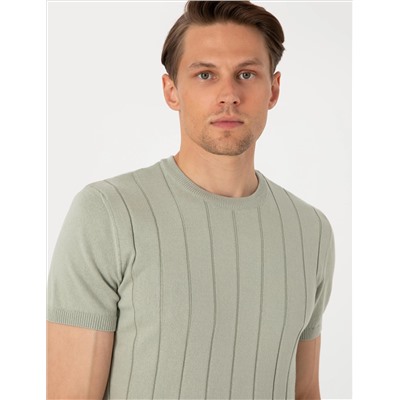 Çağla Slim Fit %100 Pamuk Bisiklet Yaka Triko Tişört