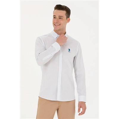 Erkek Saks Uzun Kollu Gömlek