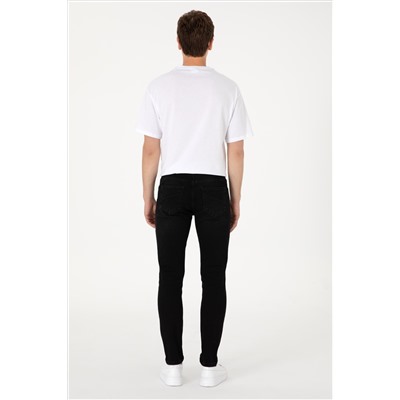 Erkek Siyah Slim Fit Jean Pantolon