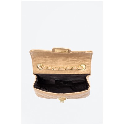 Bandolera de piel Beige y dorado - Firenze Artegiani