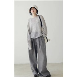 Летние тонкие эластичные брюки из конопли с высокой талией