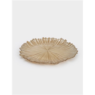 Тарелка обеденная, 28 см, стекло Р, золотистая, Ray