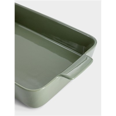 Форма для запекания, 32х22 см, фарфор P, прямоугольная, серо-зеленая, Indulgence