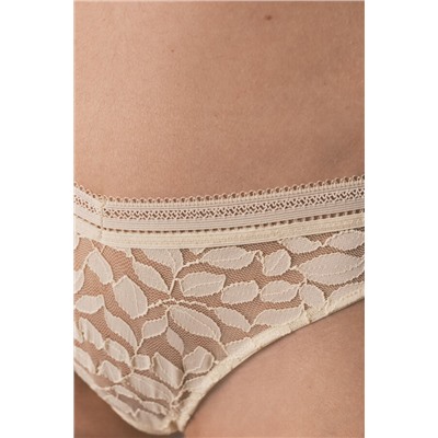 Braga clásica encaje cintura "V" beige