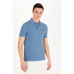 Erkek İndigo Basic Polo Yaka Tişört