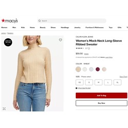 CALVIN KLEI*N - женский тёплый свитер с горлом, укороченый