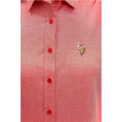 Kadın Kırmızı Uzun Kollu Basic Gömlek