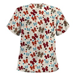 UA Butterfly Bounty Coffee Bean Print Scrub Top