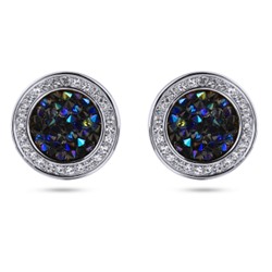 Пусеты Галактика (кристаллы SW синие; покрытие родий), Есть комплект