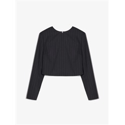 Блузка укороченная в полоску, B3080/plumet