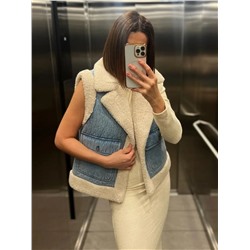 Джинсовая утеплённая жилетка Zar*a