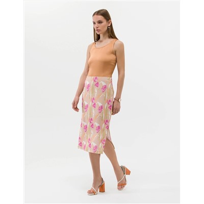 Kahverengi Slim Fit Örme Etek