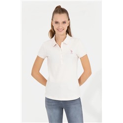 Kadın Ekru Basic Polo Yaka Tişört