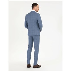 %100 Yün Mavi Ekstra Slim Fit Takım Elbise