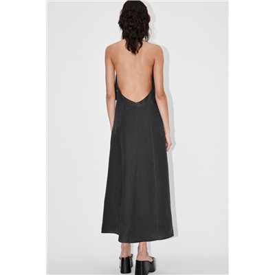 LINEN HALTERNECK DRESS