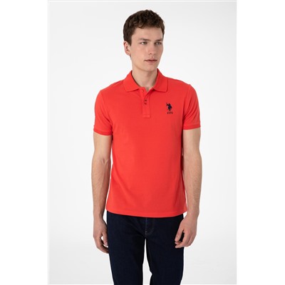 Erkek Slim Fit Polo Yaka Kırmızı Basic Tişört