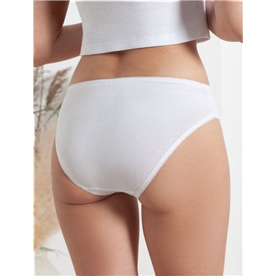 Трусы слипы со средней посадкой из фактурного трикотажа в рубчик