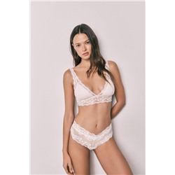 Braga ancha brasileña encaje rosa