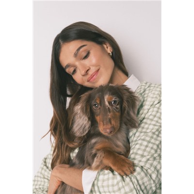 Pijama camisero largo 100% algodón estampado cuadros