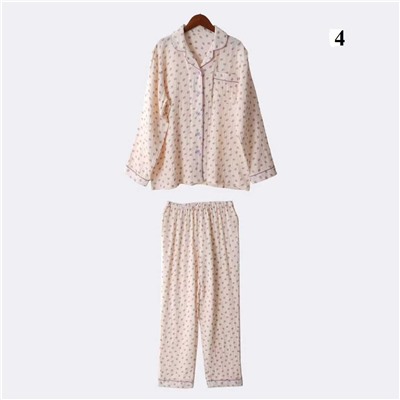 Kомфортная хлопковая двухслойная марлевая женская пижама