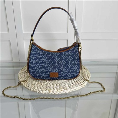 270PINKO новая женская джинсовая сумка через плечо с буквенным логотипом и цепочкой, версия с чипом, полная упаковка, размер: 24*14*7 распродажа