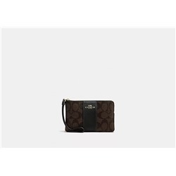 Corner Zip Wristlet In Signature Canvas