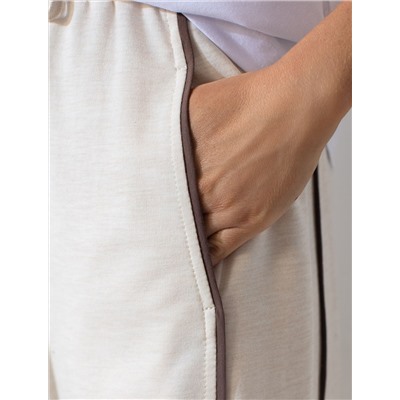 Прямые брюки с лампасами из эластичного футера двухнитки без начеса