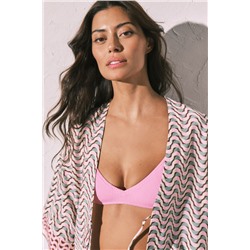 Túnica kimono corto estampado geométrico