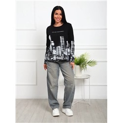 Лонгслив с рисунком Город Арт. 1097