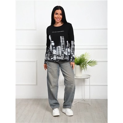 Лонгслив с рисунком Город Арт. 1097